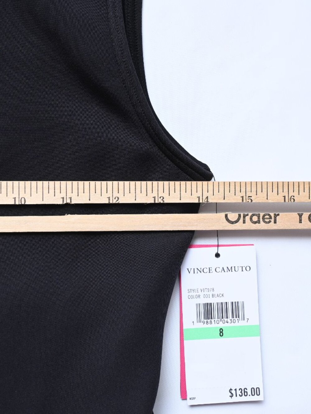 Vince Camuto Swimsuit Black High Neck Skirted One Piece Women's Size 8 NWTS - Picture 6 of 10